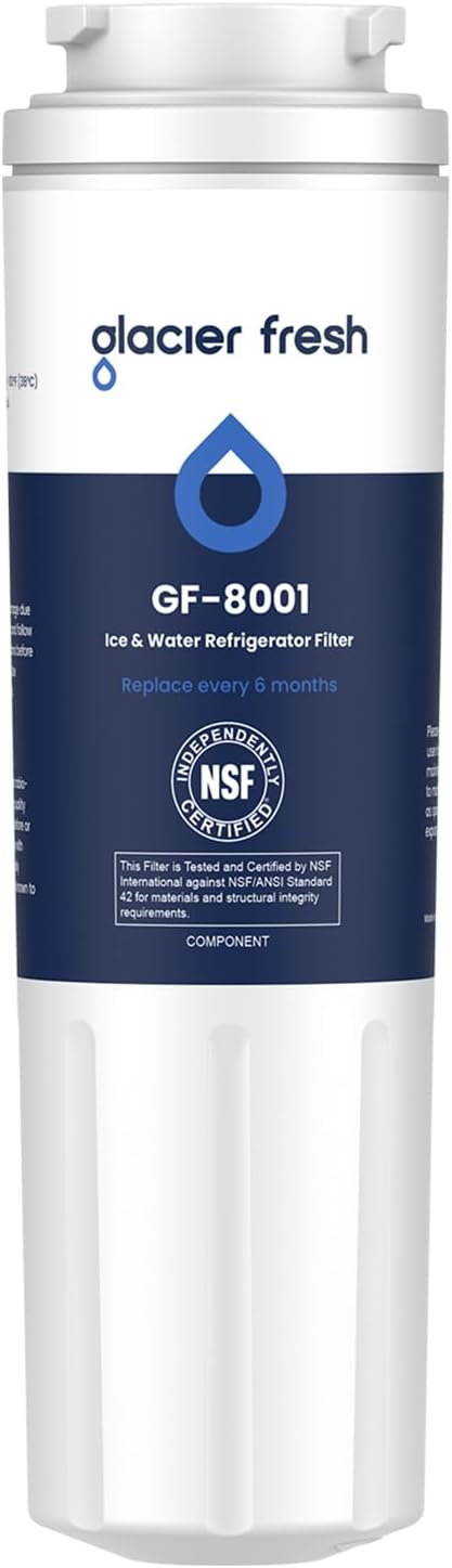 GLACIER FRESH UKF8001 Compatible with Whirlpool Refrigerator Water Filter 4, EDR4RXD1, EveryDrop Filter 4, 4396395, Maytag UKF8001, UKF8001AXX, WHR4RXD1, KAD4RXD1, 46-9006, Puriclean II, Pack of 1