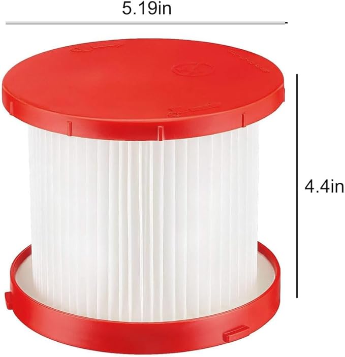 2 Pack 49-90-1900 HEPA Vacuum Filters with 4 Pack 49-90-2015 Sponge Filters Fit for Milwaukee Cordless M18 2 Gallon 0880-20 & FUEL Packout 0970-20, M12 FUEL 1.6 Gallon 0960-20 Wet Dry Vacuum