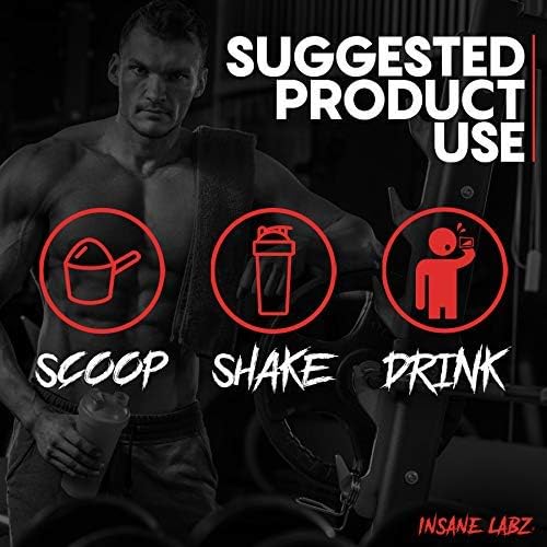 Insane Labz Psychotic Gold, High Stimulant Pre Workout Powder, Extreme Lasting Energy Focus, Pumps and Endurance with Beta Alanine, DMAE Bitartrate, NO Booster (35 Servings, Watermelon)