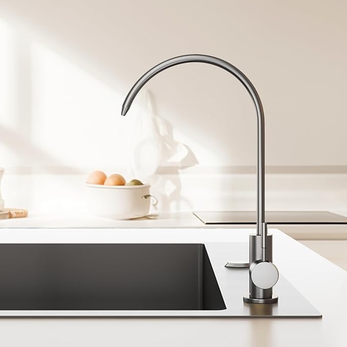 Brass Reverse Osmosis Faucet, Sink Water Filter System, Suitable for Most Reverse Osmosis or Water Filtration Systems, Kitchen bar Sink Drinking Faucet (Brushed Nickel)