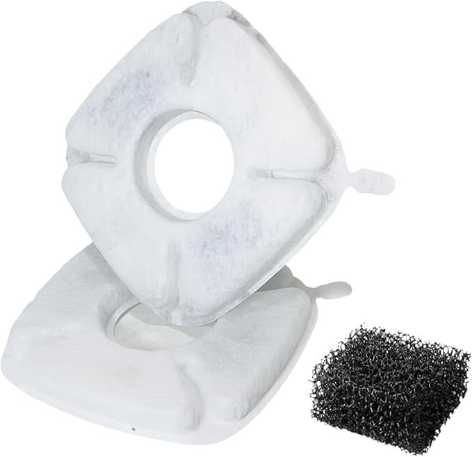 NISPIRA Triple Filtration Charcoal Water Filter Set Replacements for Veken 67oz, 95oz/ 2.8L, 135oz Automatic Stainless Steal Cat Water Fountain, Dog Water Fountain Dispenser 6 Sets