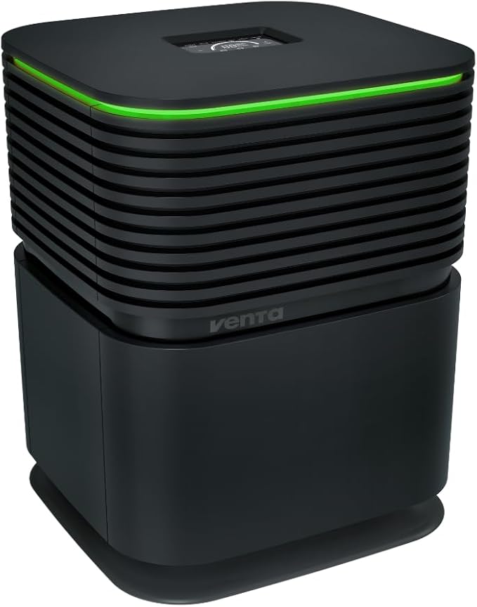 AP735 AeroStyle Compact Air Purifier in Black with Voice & App Control, Triple Filtration for Spaces up to 800ft²: Pre-Filter, H13 Filter with 99.97% Filtration Efficiency & Activated Carbon Filter