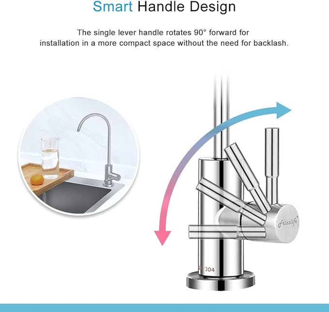 Frizzlife RO Water Filter Faucet- Drinking Water Faucet fits Most Reverse Osmosis Water Filtration System-SUS304 Stainless Steel with Brushed Nickel
