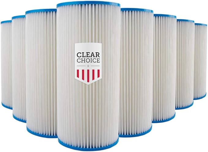 Clear Choice Sediment Water Filter 50 Micron 10 x 4.50" Water Filter Cartridge Replacement 10 inch RO System 150238, WHCF-WHPLBB, 8-Pk