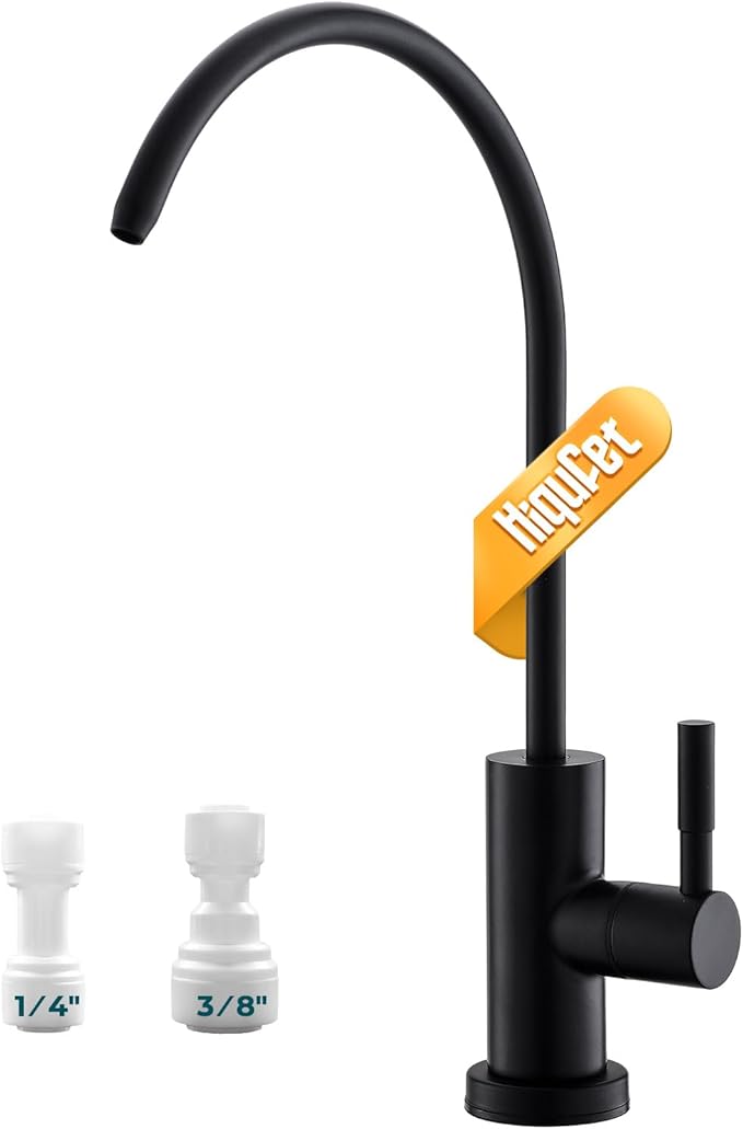 Kitchen Sink Drinking Water Faucets, Stainless Steel Water Filter Faucet for Reverse Osmosis or Water Filtration System, RO Bar Sink Faucet, Matte Black