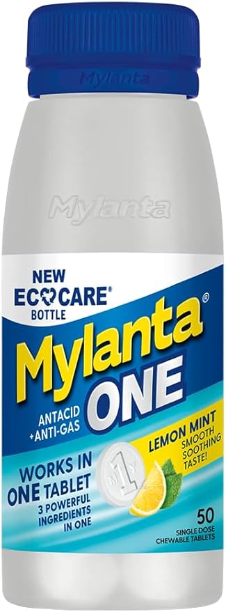 Mylanta One, Lemon Mint Flavor, 50 Count, EcoCare PCR