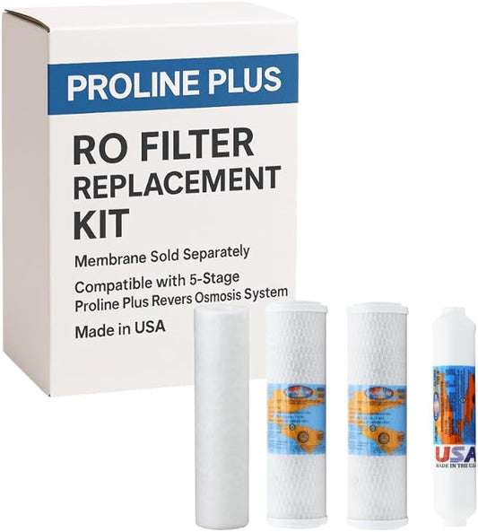 Proline Plus Filter Replacement Kit – One-Year Cartridge Bundle for Proline Plus RO System, Carbon, Sediment Water Filters and GAC Filters, Made in USA, Reverse Osmosis Membrane Not Included