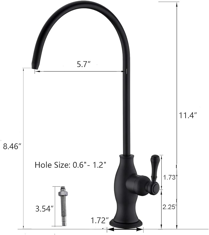 Delle Rosa Drinking Water Faucet, Solid Brass Kitchen Water Filter Faucet, Commercial Water Filtration Faucet for Under Sink Water Filter System Oil Rubbed Bronze