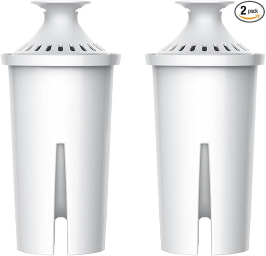 AQUA CREST Replacement for Brita® Water Filter, Pitchers and Dispensers, Classic OB03, Mavea® 107007, and More, NSF Certified Pitcher Water Filter, 2 Count