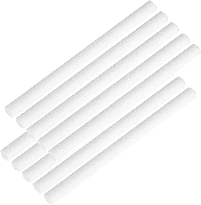 10 Pieces Humidifier Sticks Cotton Filter Refill Sticks Filter Replacement Wicks USB Humidifier Replacement Parts for Humidifier Car Humidifier Replacement Parts Can be cut(5.9 Inch)