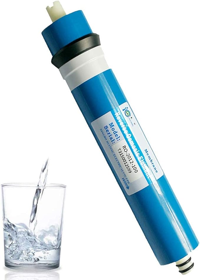 Huining 100GPD RO Membrane 1812/2012 Residential Reverse Osmosis Membrane Water Filter Cartrige Replacement for Home Drinking Water Filtration System Household Under Sink Water Purifier