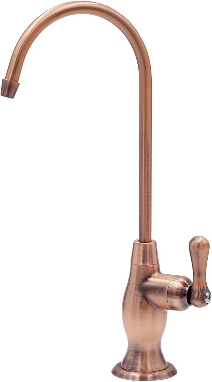 Express Water Deluxe Water Filter Faucet – Brushed Copper Faucet – 100% Lead-Free Drinking Water Faucet – Compatible with Reverse Osmosis Water Filtration Systems