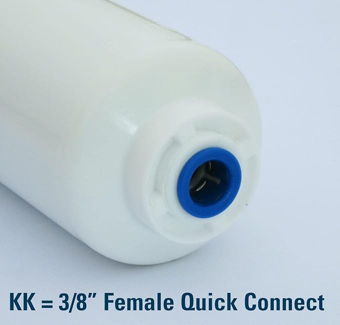 Omnipure K5640-KK Coconut Shell Carbon Inline Water Filter - 12" x 2.5" Filter with 3/8" Quick Connect Fittings
