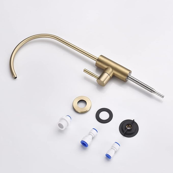 Brushed Gold Drinking Water Filter Faucet for Kitchen Sink Reverse Osmosis Ro System, Lead-Free Sus Stainless Steel with Brass Finish