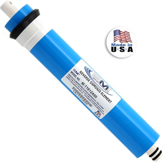 APPLIED MEMBRANES INC. 50 GPD Reverse Osmosis Membrane | RO Membrane Water Filter Replacement for Reverse Osmosis Water Filtration System | 1.8” x 12” Universal Compatibility | Made in USA