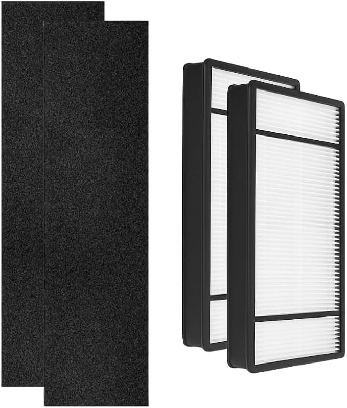 Nispira True HEPA Replacement Filter H + Carbon Pre Filter B Compatible with Honeywell HRF-H1 HRF-H2 HRF-B1. Fits Air Purifier Model HPA050, HPA150, HPA060, HPA160, HHT055, HHT155, 2 Sets