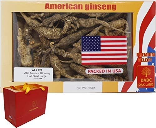 8OZ=227g/Box American Wild Ginseng 15~20 Years, Wisconsin Whole Ginseng Root Hand-Selected | 美国威斯康辛州野生西洋参 花旗参 野泡参 大号 |Cultivated American Wisconsin Ginseng Lager WI 126#L 8OZ/Box