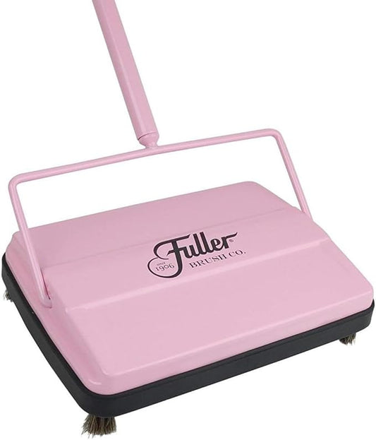 Fuller Brush 17072 Electrostatic Carpet & Floor Sweeper - 9" Cleaning Path - Lightweight - Ideal for Crumby Messes - Works On Carpets & Hard Floor Surfaces - Pink