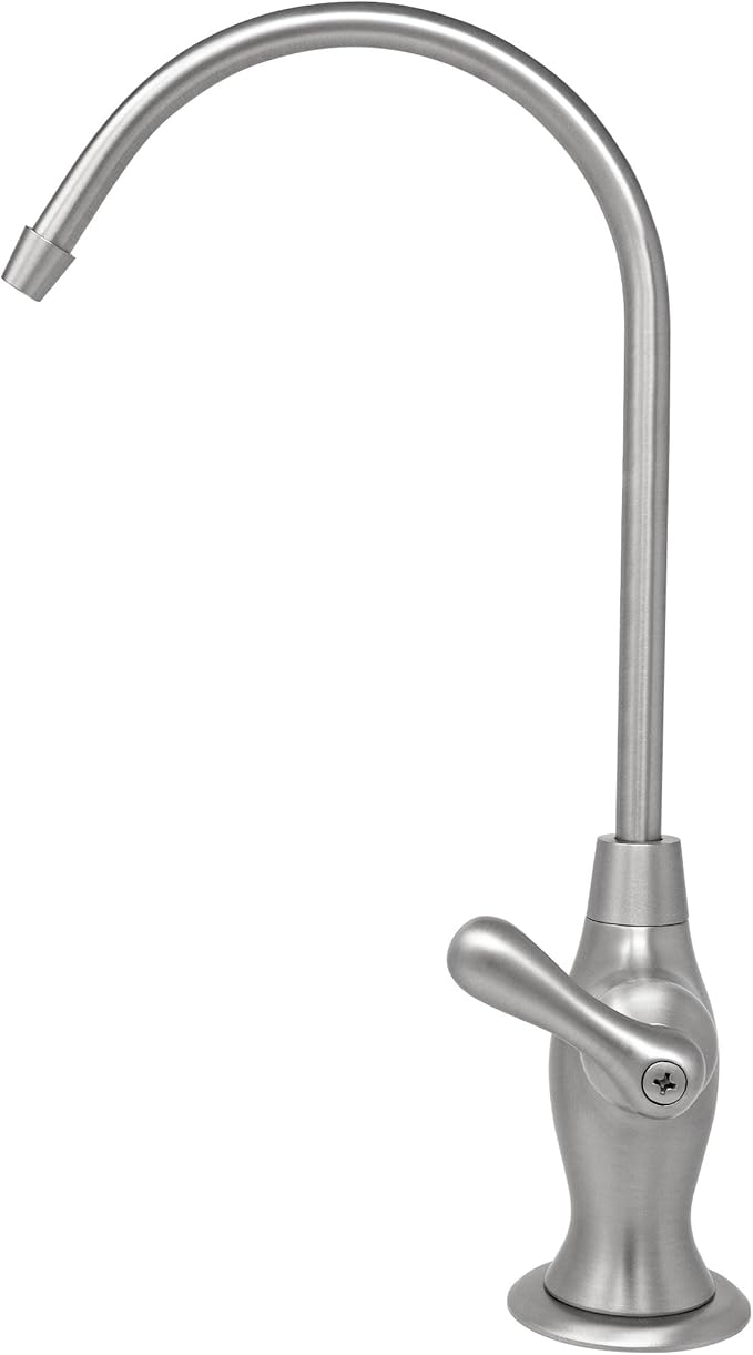 Non-airgap RO Faucet Reverse Osmosis Drinking Water Filtration System Water Dispenser Spout (Stainless Steel). Vase Style with Faucet Wrench RO-FW148. NSF Certified.
