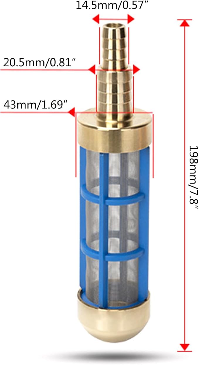 3/4" 1/2Inch Metal Heavy Duty Hose Water Suction Strainer Pickup Filter Fit For Pressure Washers For Sucking Water Water Pump Strainer Heavy Duty Suction Filter Water Pump Cleaning Filter