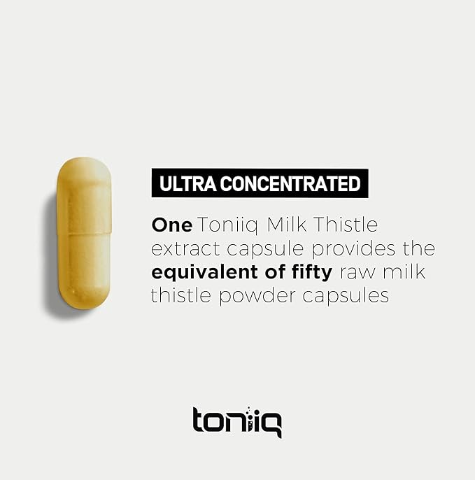 Milk Thistle - Ultra High Potency 50:1 Extract with 80% Silymarin - Highly Concentrated - Third-Party Lab Tested - 90 Capsules