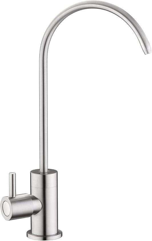 Drinking Water Faucet for Kitchen Sink, Reverse Osmosis Water Filtration Faucet for Bar Sink, Brushed Nickel and Stainless Steel, B06