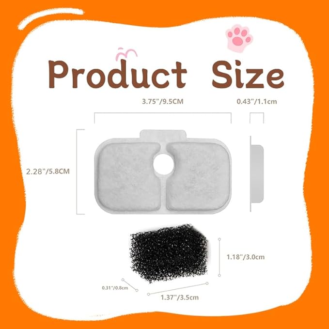 20-Pack Cat Water Fountain Filter Replacement