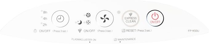 SHARP Air Purifier with Plasmacluster Ion Technology and Triple Filtration, including True HEPA Filter. Covers up to 1,253 sq ft for Medium Rooms, such as Office, for Dust, Smoke, and Pollen. FPK50UW