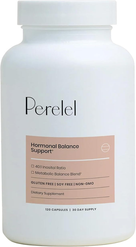 Perelel Hormone Balance Support, Womens Inositol Supplement with Berberine, Myo & D Chiro Inositol, Alpha Lipoic Acid, & Dim to Support Female Health, Soy, Dairy & Gluten Free, Non GMO, 120 Capsules