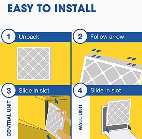Aerostar 20x25x4 MERV 8 - 6 Count - High Efficiency Pleated HVAC, Furnace & Air Conditioner Filters - Removes Dust, Lint, Mold & Allergy-Causing Pollen