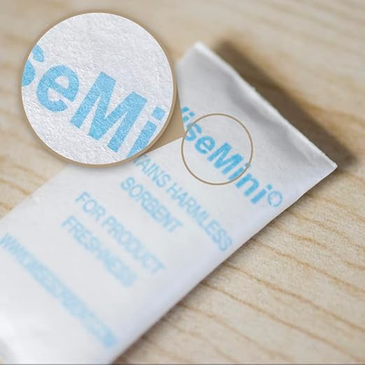 0.5 Gram 500 Pack Silica Gel Packs, Dessicant Packets, Moisture Absorbers for Food Storage, Food Grade Desiccant Dehumidifiers, WiseMini