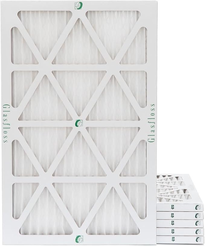 Glasfloss 16x25x1 MERV 10 (FPR 5-6) Pleated Air Filters By Glasfloss. Box of 6. Actual Size: 15-1/2 x 24-1/2 x 7/8