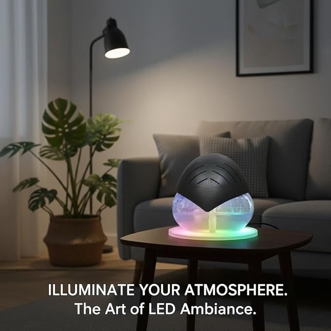 Air Purifier (Green) - Water Filter Air Washer For Home and Office - Essential Oil Aroma Diffuser With LED Night light - Small Air Cleaner For Smoke and Pets (Green)