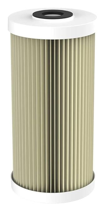 Pentair Pentek ECP5-BB Big Blue Sediment Water Filter, 10-Inch, Whole House Heavy Duty Pleated Cellulose Polyester Replacement Cartridge, 10" x 4.5", White End-Cap, 5 Micron