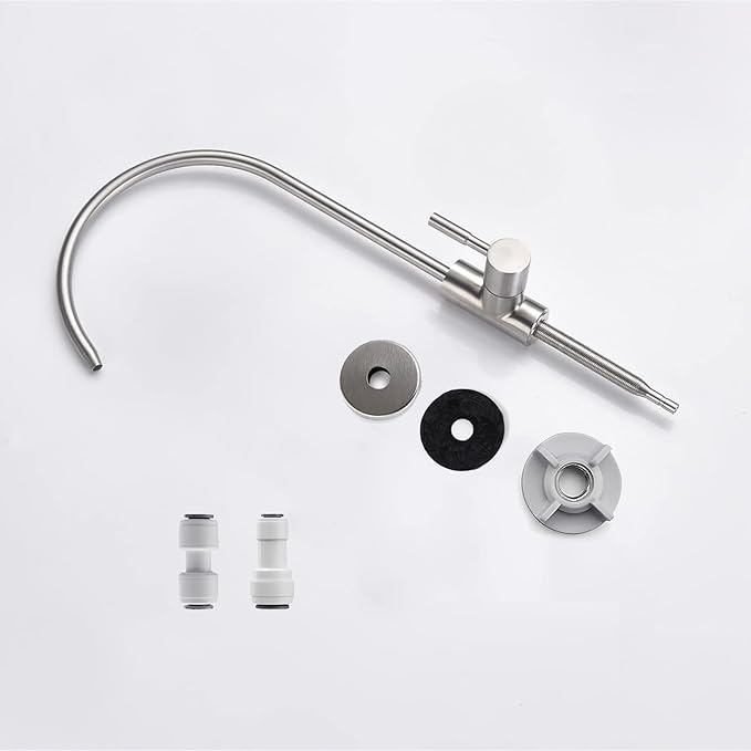 Drinking Water Faucet for Kitchen Sink SUS304 Stainless Steel Water Filter Faucet RO Reverse Osmosis Filtration Bar Sink Brushed Nickel, WF1-BN