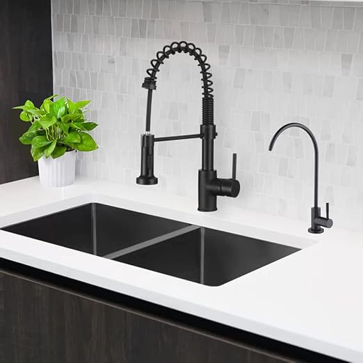 Matte Black Drinking Water Purifier Faucet, Sus304 Stainless Steel Beverage Faucet for Kitchen Under Sink Water Reverse Osmosis Filter System With 1/2" 1/4" 3/8" Tube