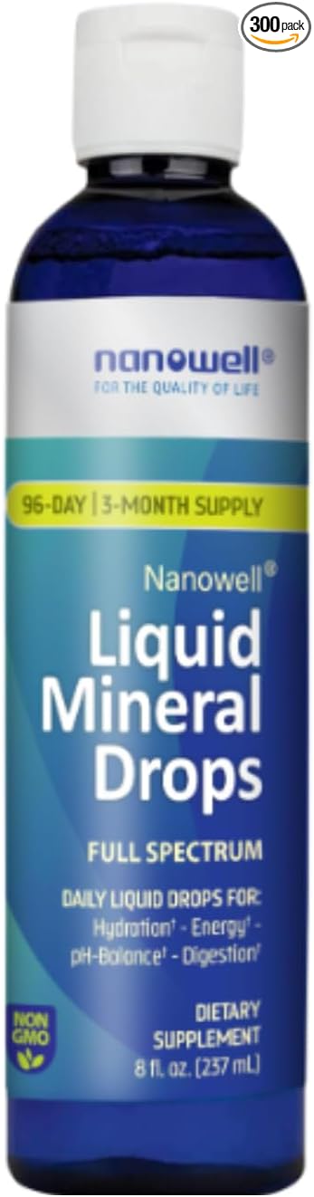 Liquid Mineral Drops – Ionic Mineral Supplement | Full Spectrum Minerals | Magnesium, Chloride, Potassium | Low Sodium | Supports Daily Hydration & Electrolyte Balance | 96-Day Supply