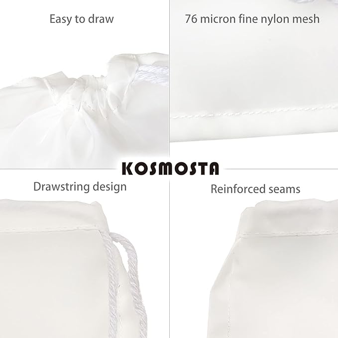 2 Pack Nut Milk Bags with Fruit Roll Sheets, 100 Micron Reusable Nylon Food Strainers Bags Multi-use Food Grade Almond Milk Filter Bags, Fine Mesh Nylon Cheesecloth & Cold Brew Coffee Filter