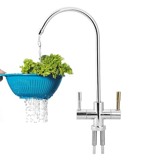Double Holes Sink Faucet Tap Drinking Water Filter 2-Handle Kitchen Sink Faucet Chrome Reverse Osmosis