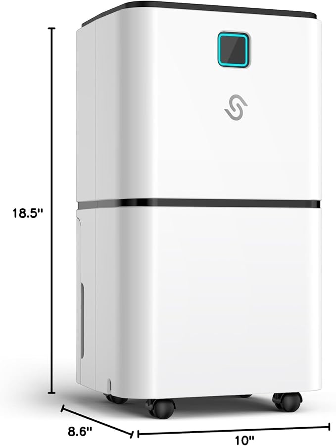 2000 Sq. Ft Dehumidifier for Home/Basement, 30 Pints 36 dB Dehumidifiers for Bedroom/Bathroom With Drain Hose LED Intelligent Humidity Light