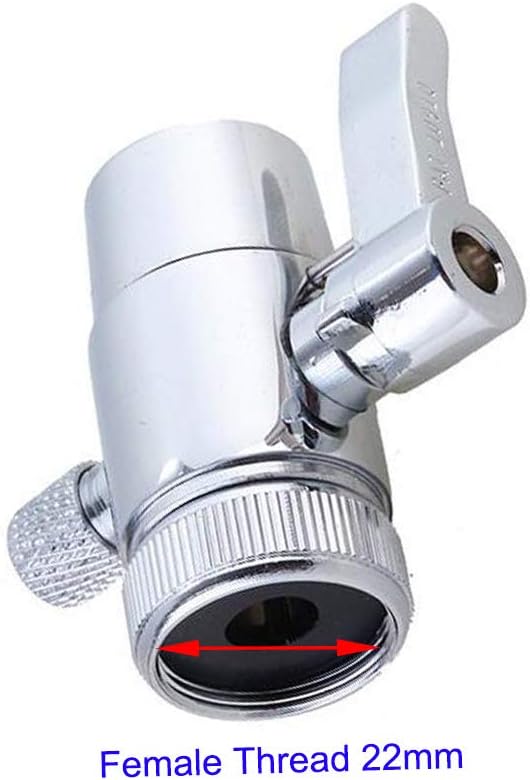 Diverter Valve With Aerator M22 Female Thread, Faucet Adapter for RO Tubing, Connector for Water Diversion, Tap for Countertop Water Filter (Fits Single Way 1/4" OD Tubing)