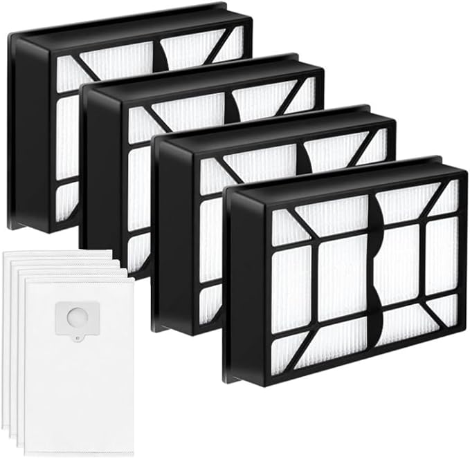 4 Pcs EF-9 HEPA Filter Replacement Vacuum Parts for Kenmore 53296, Vacuum Filters Compatible with Kenmore 21814 81714 BU1017 22614 31140, Filter Replacement Upright Vacuum Filters with 4 Type Q/C Bags