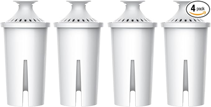 AQUA CREST Replacement for Brita® Water Filter, Pitchers and Dispensers, Classic OB03, Mavea® 107007, and More, NSF Certified Pitcher Water Filter, 4 Count