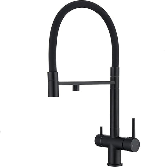 Kitchen Faucets with Water Filter Faucet Buil-in,3 Way Drinking Water Faucet for Kitchen Sink, Matte Black