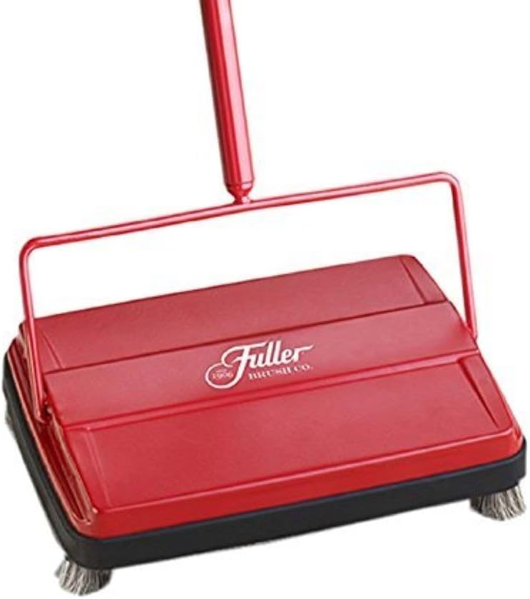 Fuller Brush 17052 Electrostatic Carpet & Floor Sweeper - 9" Cleaning Path - Lightweight - Ideal for Crumby Messes - Works On Carpets & Hard Floor Surfaces - Red