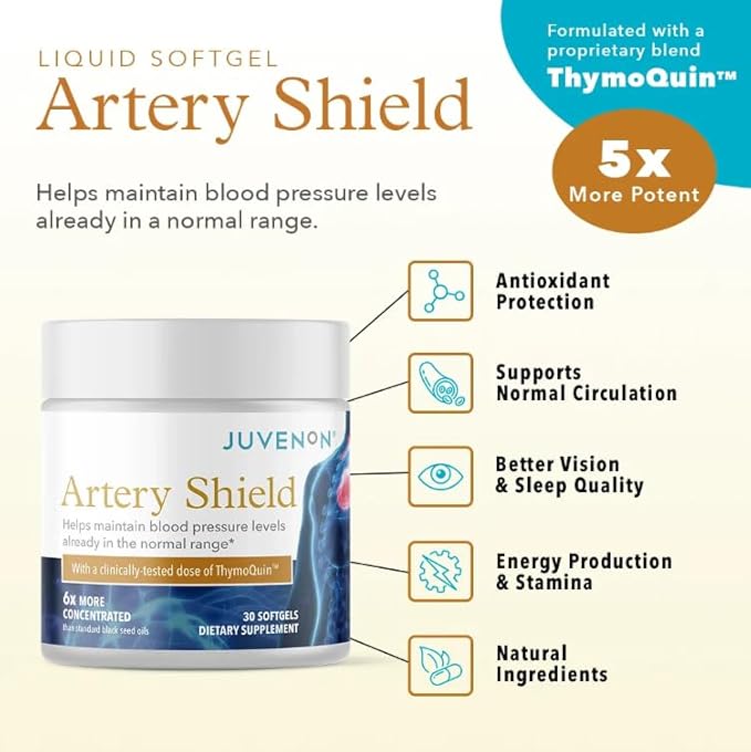 Juvenon Artery Shield - Supplement with Black Seed Oil