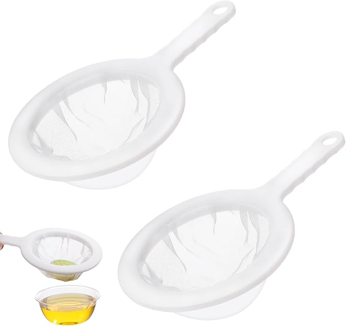 2PCS Ultra Fine Strainer for Liquids, 100/200 Nylon Fine Mesh Juicer Strainer for Pulp, Essential Kitchen Juice Strainers for Milk Juice Wine Cheese Whey Grease Coffee, Suitable for 5 Inch Filter