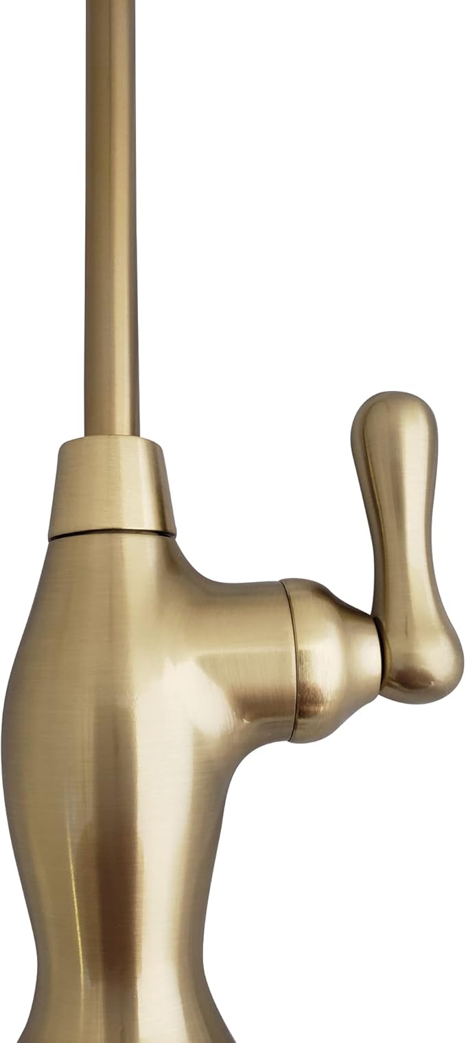 Non-airgap RO Faucet Reverse Osmosis Drinking Water Filtration System Water Dispenser Spout (Brushed Gold). Vase Style with Faucet Wrench RO-FW148. NSF Certified.