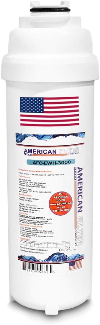AFC Brand, water filter, Model # AFC-EWH-3000, Compatible with Halsey-Taylor(R) 55897C 55898C Water Fountain Station Fillers 1-Filter