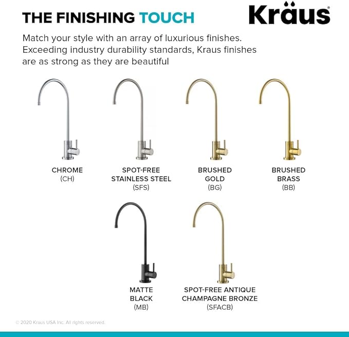 KRAUS Purita 100% Lead-Free Kitchen Water Filter Faucet in Brushed Brass, FF-100BB